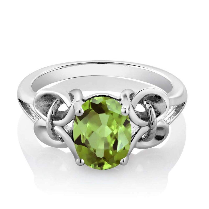Gem Stone King Oval Gemstone Birthstone Engagement Ring For Women | 925 Sterling Silver | Oval 9X7MM | Wedding Anniversary Promise Ring | Available in size 5, 6, 7, 8, 9 - Image 3